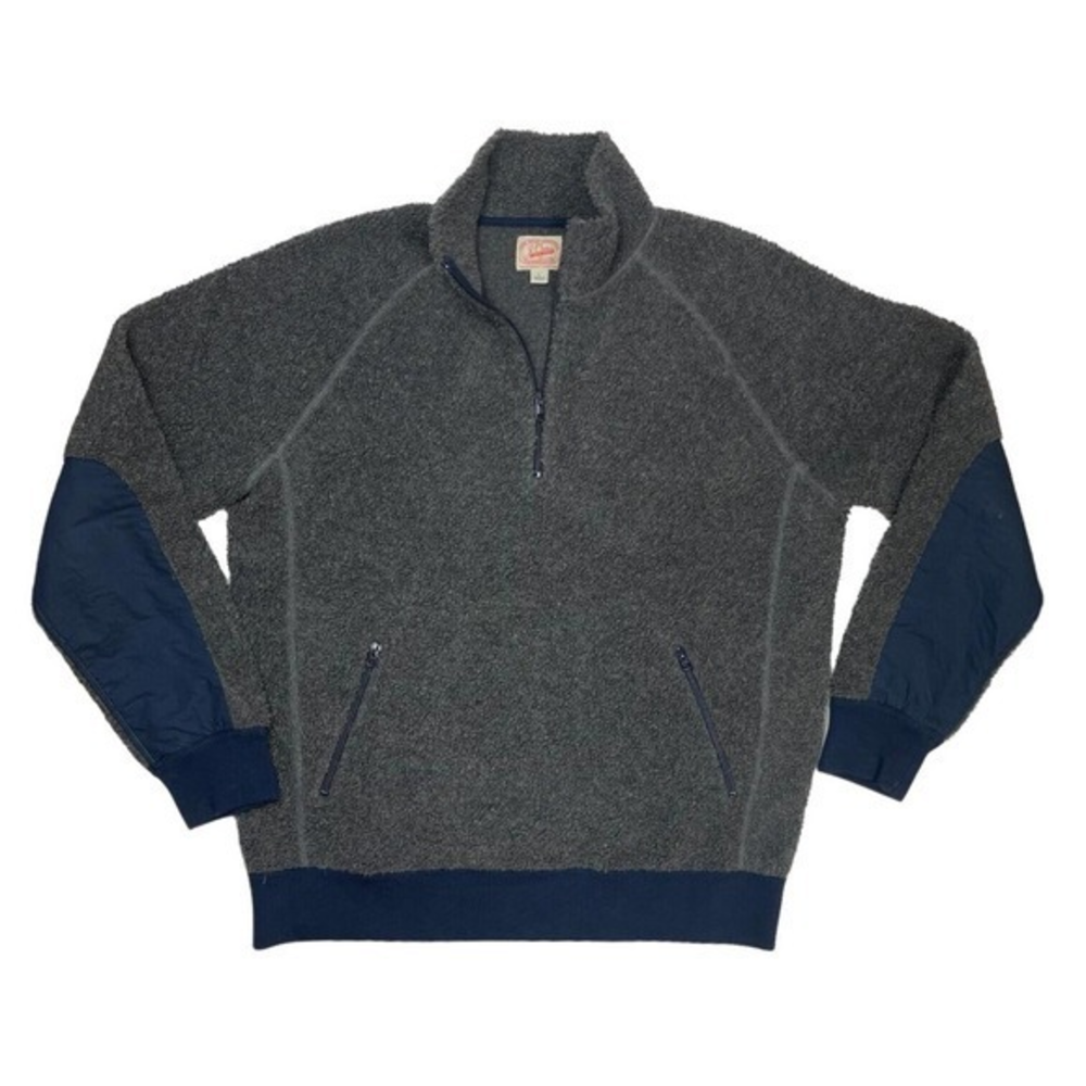 VTG J.Crew‎ Men's Deep Pile Sherpa 1/4 Zip Pullover Jacket